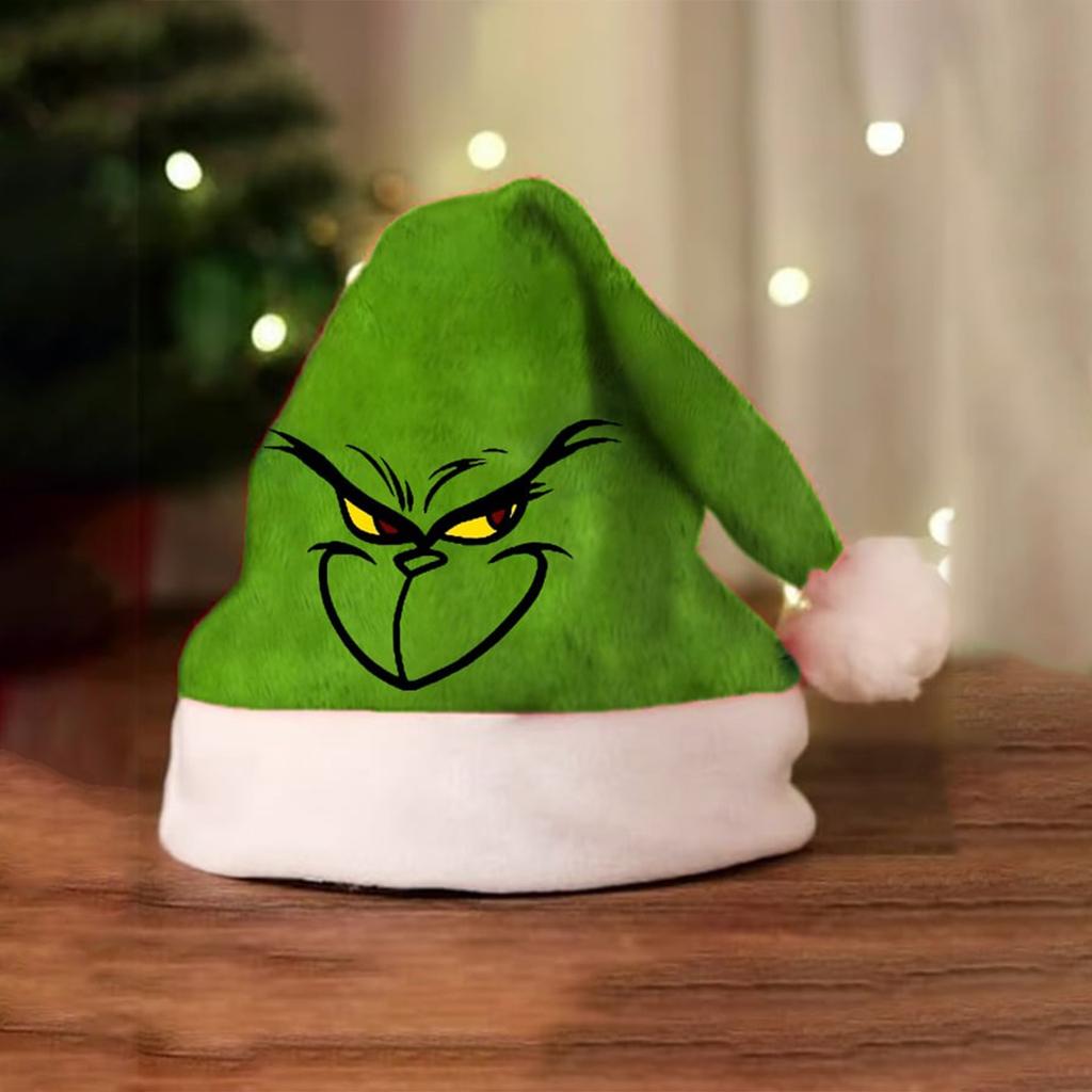 Festive Red Santa Hat with Unique Angry Face Design Perfect for Christmas Parties and Holiday Events