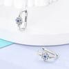 925 Silver Sparkling Starburst Rectangular Earrings For Women Wedding Engagement Charm Earrings Jewelry Gift