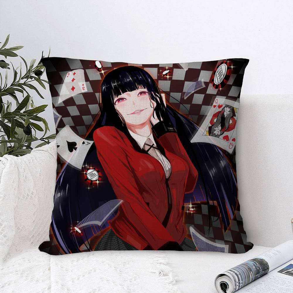 Japanese Manga Kakegurui Office Cushion Pillowcase Car Cushion Cover45X45CM Lumbar Pillowcase Sofa Pillowcover