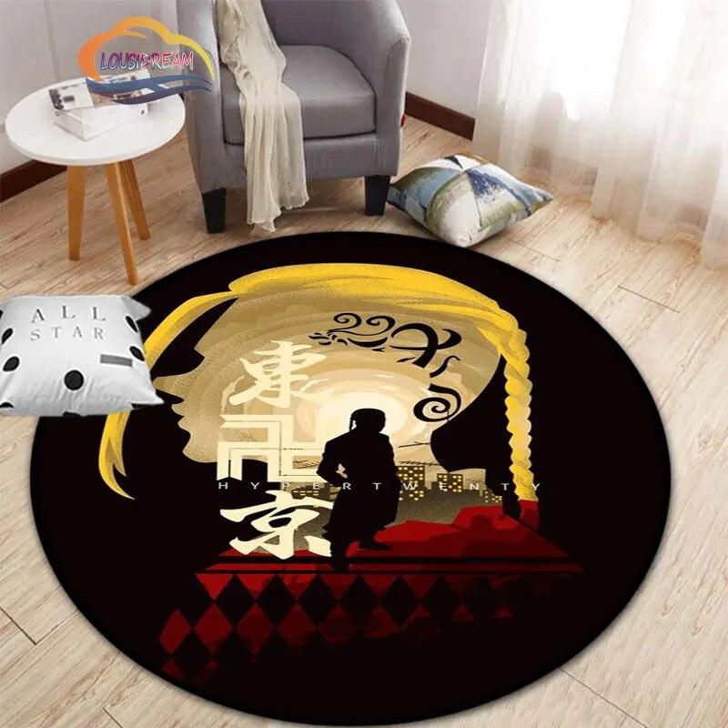 Anime Tokyo Revengers Kulatý koberec kreslený prostor Koberec do obývacího pokoje Kuchyně Jídelna Dětské koberce Podložka na jógu