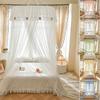 Single Dome Canopy Mosquito Net Extra Height and Extra Density,Lace Trim Canopy Mosquito Net for Floor-Standing Princess Beds