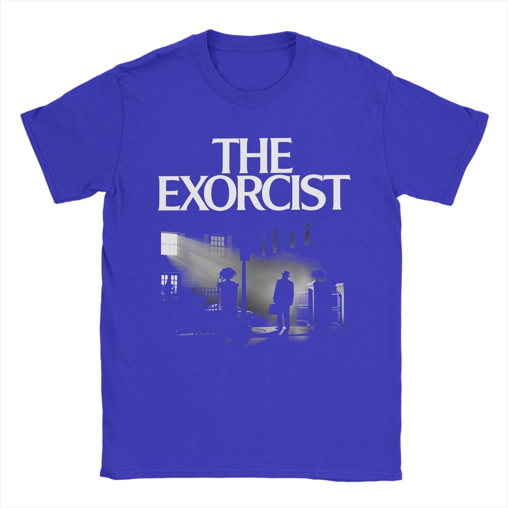 Men The Exorcist Scary Film T Shirt  Cotton Tops Funny Short Sleeve Crew Neck Tee Shirt Plus Size TShirt