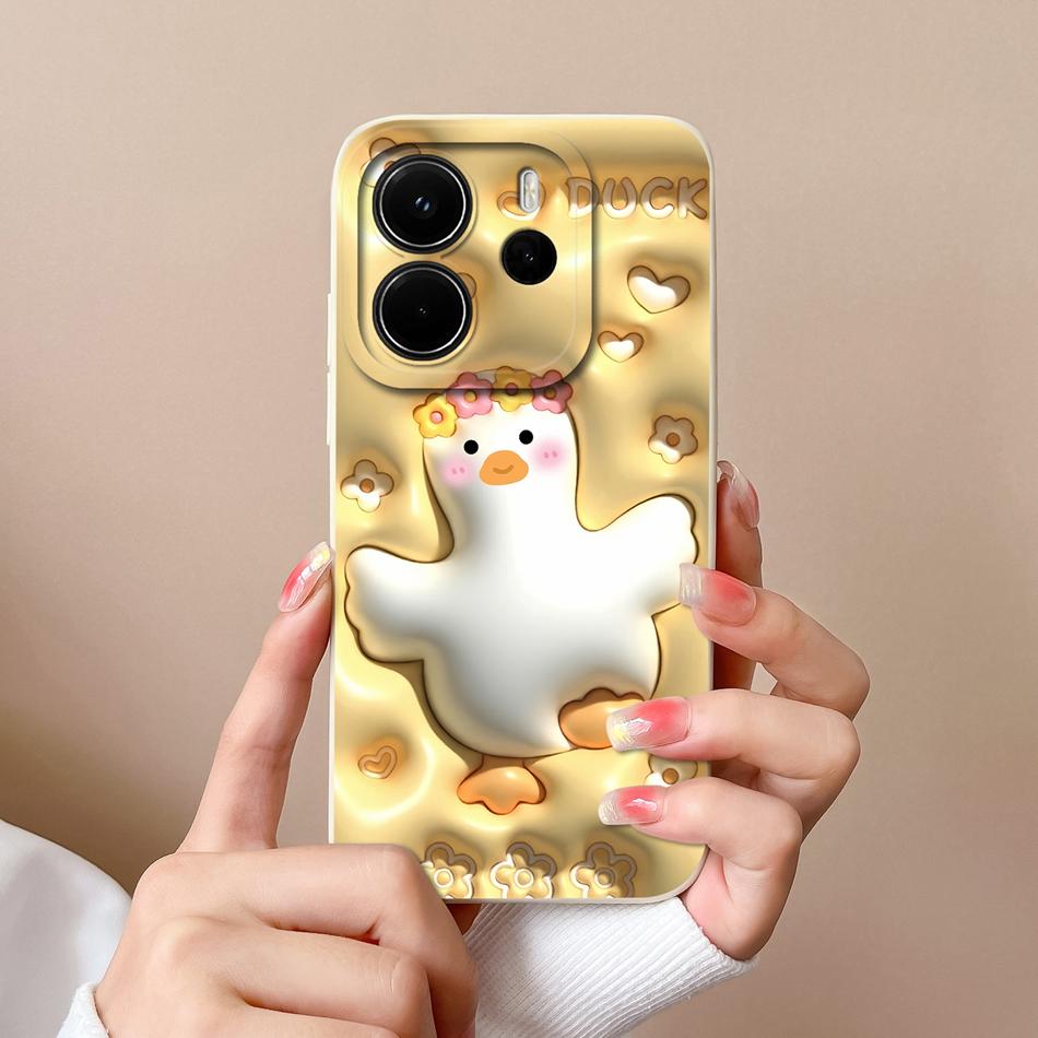 For Redmi Note 14 4G Europe Case Cute Cartoon Full Protection Funda For Redmi Note14 Liquid Silicone Shockproof Back Covers Capa