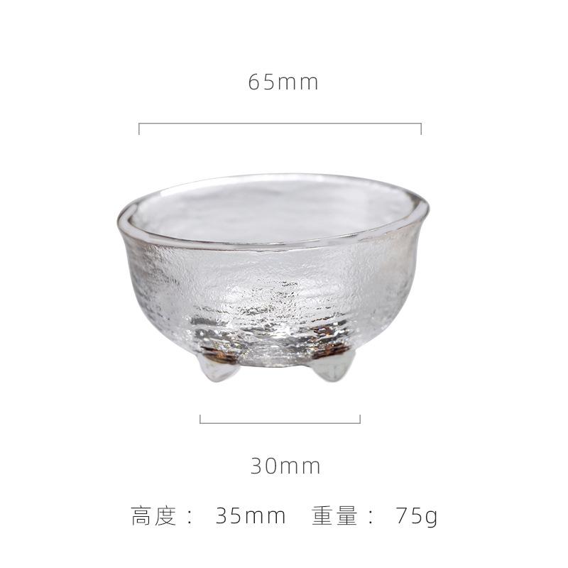 Japanischer hitzebeständiger Glas-Teetasse Kreativ Mini Gehämmert Goldrand Kung Fu Teeschale Teetassen Haushalt Wasserbecher