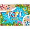 2D Tropical Leaf Pool Party Summer Backdrop Beach Ball Swim Ring Water Gun Wall Tapestry
