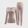Women's Cashmere Silk Thermal Underwear Set - Seamless, Slim Fit, Round Neck for Autumn/Winter.