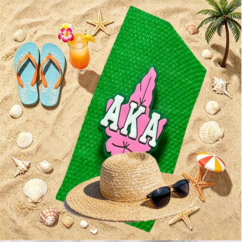 Alpha Kappa Alpha Print Beach Towel, Versatile Lightweight Absorbent Beach Towel for Pool Surf Yoga Bathroom, Perfect Birthday Holiday Gift