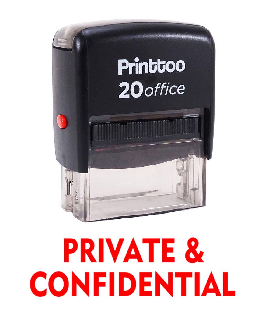 Printtoo PRIVATE & CONFIDENTIAL Self Inking Rubber Stamp Office Stationary Custom