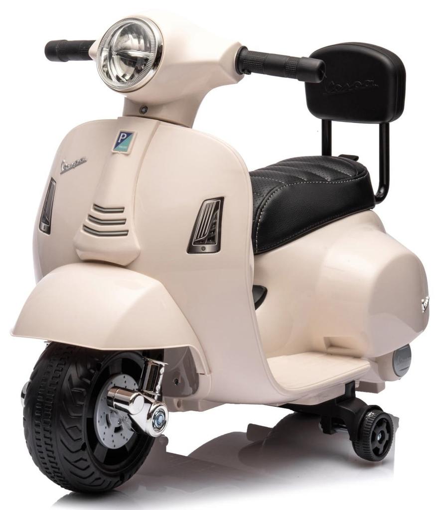 Ride-on Toy for Child Vespa Scooter Battery-Powered With Backrest White