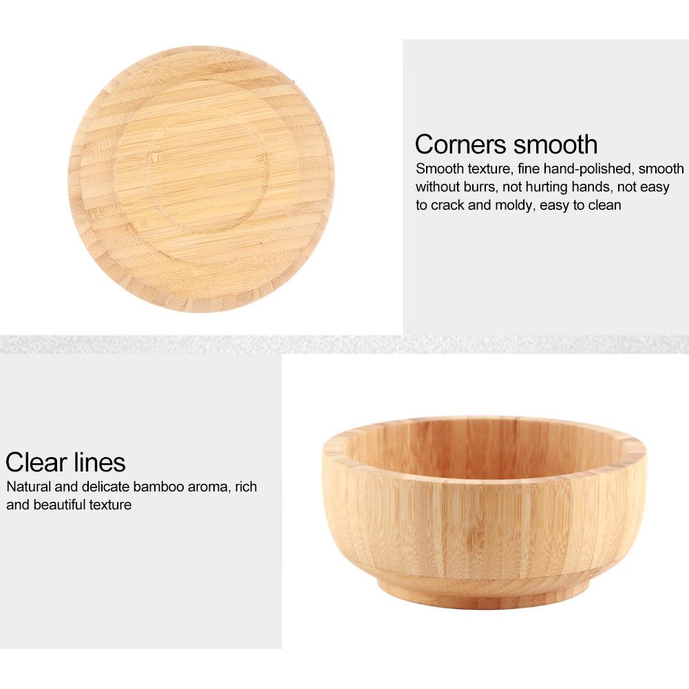 Bamboo Salad Bowl Round Serving Bowl Natural Wood Dishware for Fruit Snacks Appetizers
