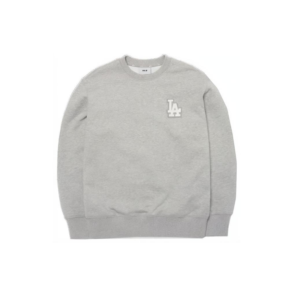 MLB Base Logo Sweatshirts Unisex Gray Crew Neck Moderate Regular 3AMTB0221-07MGS