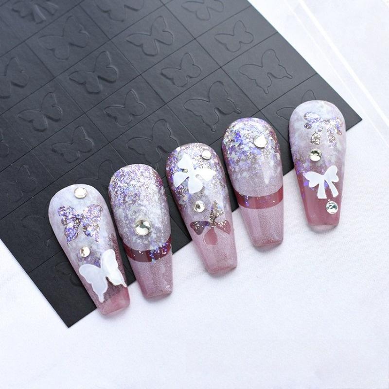1Pc Airbrush Hollow Nail Art Stickers Love Butterfly Cross Starburst Airbrush Template Nail Stickers