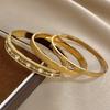 Exquisite Inlaid Zircon Cuff Bracelet Bangle New Gold Plated Women's Men Geometric Stackable Waterproof Charms Jewelry Gifts
