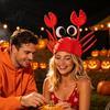 Kreatives Foto-Requisit für Kurzvideos Lustiger Unisex Krabbenhut Neuheit 3D Plüsch Meeresfrüchte Dekorative Kostümhut Karneval Tierkopfbedeckung Verkleidung,