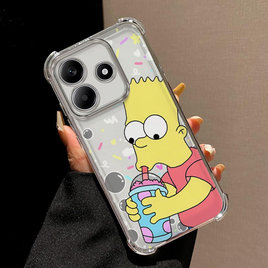 Phone Case for Redmi Note 10 Lite 9S 11s 10s 14 Pro Plus 11 12 13 10 Pro Clear Cover Funny Cartoon SimpsonS