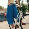Women Pants Elastic Waist Striped Design Wide Leg Casual Trousers with Pockets Work Travel School All Day Wear