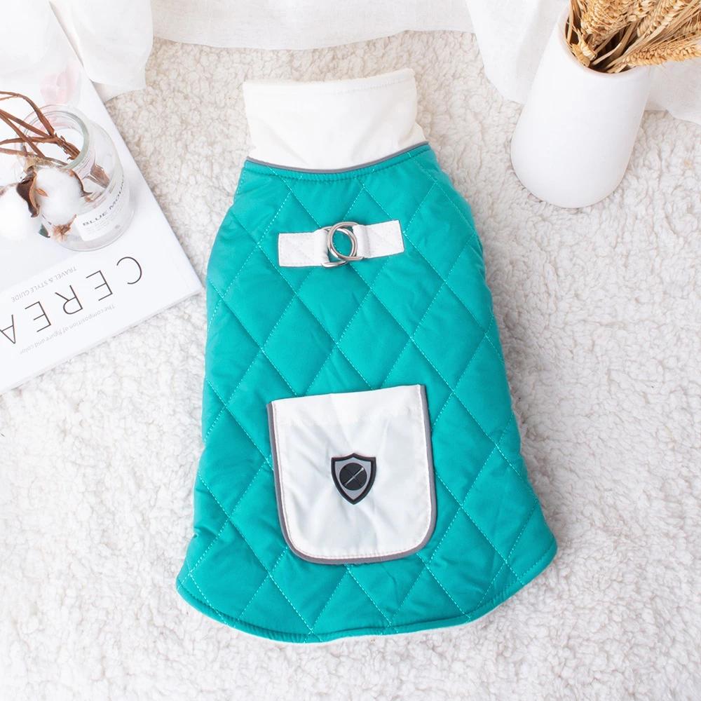 Новое поступление Одежда для собак Оранжевый Синий Зеленый Теплый Осенне-зимний Двуногий Однотонный Собачий свитер с карманами для собак S