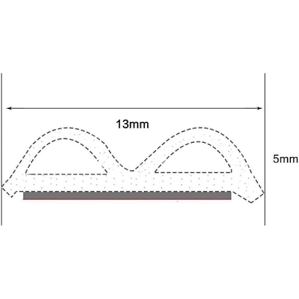 33Ft Universal Self Adhesive Weather Seal Strip For Car, 51/100 Inch Wide X 1/5 Inch Thick, Auto Door & Window Weatherstrip With Engine Cover (2