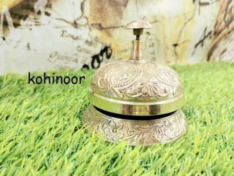 Brass Reception Bell: Ornate Desk Counter Service Bell