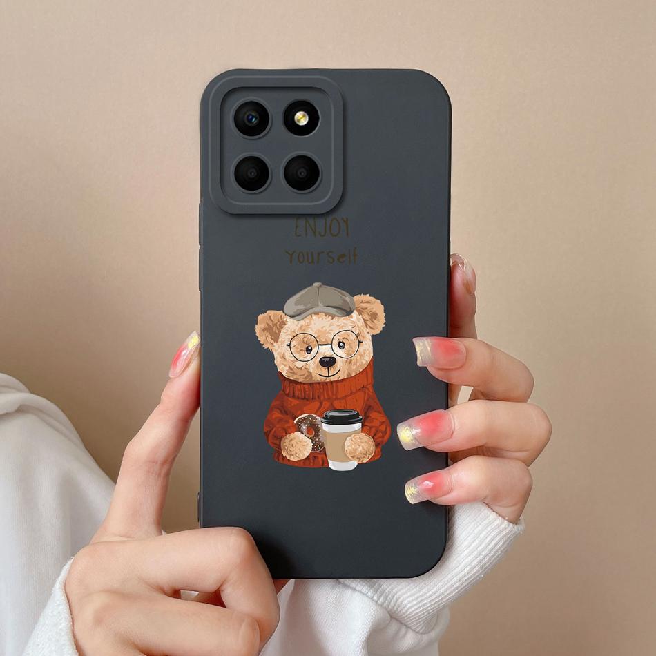 For Huawei Honor X6 X6S X6A Case Cartoon Liquid Silicone Full Coverage Anti Drop Phone Shell For HonorX6 X 6 X6 S A Bumper Funda