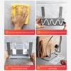 Wall Mounted Pot Lid Rack No-Drill Space Saving Cutting Board Holder with Drain Tray Sturdy Storage Stand Bathroom Organizer