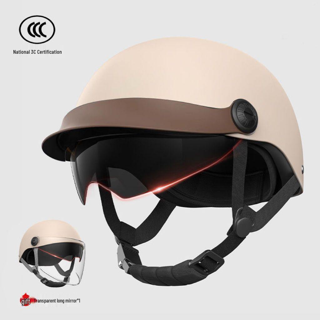 Certified Electric Vehicle Summer Sun Protection Retro Half Helmet for Men & Women