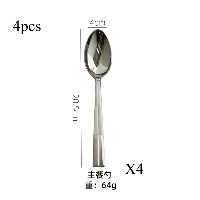 European style steak knife, fork, spoon set 304 stainless steel hotel home high quality dinnerware set 4-piece set