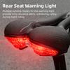ESLNF Bicycle Saddle Comfortable Shock Absorbing Hollow Breathable Bike Seat for Men Women MTB Road Bike with LED Safety Warning