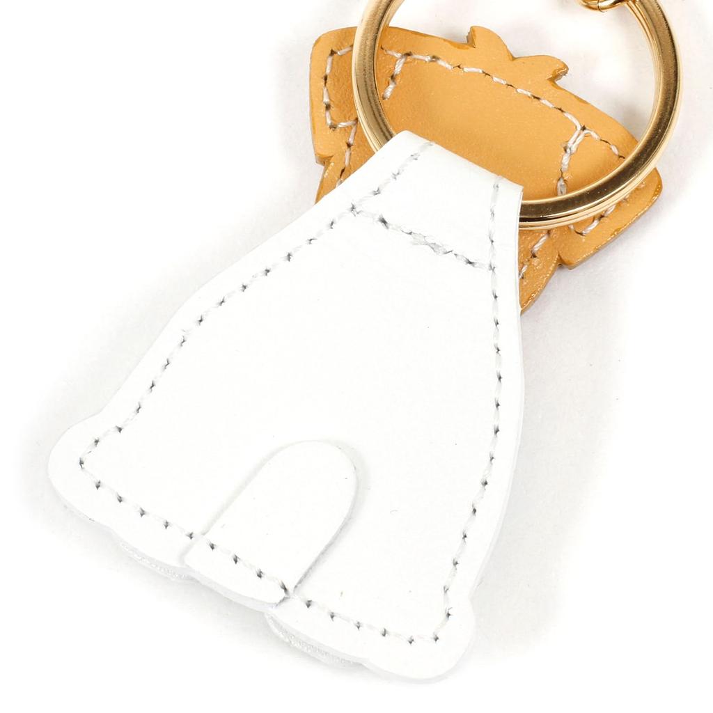 Kitamura NH0865 Women's Jack Russell Terrier Key Chain, Stand and Move Face, White/Camel, 90611 One Size