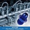 A ABSOPRO Female Flare Reducer Hose Fitting Adapter AN10 AN8 Fuel Line Connector Aluminum Blue