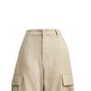 Coach Solid Color Pocket Mid Waist Button Cargo Pants Women Pants Khaki CN461-KHA