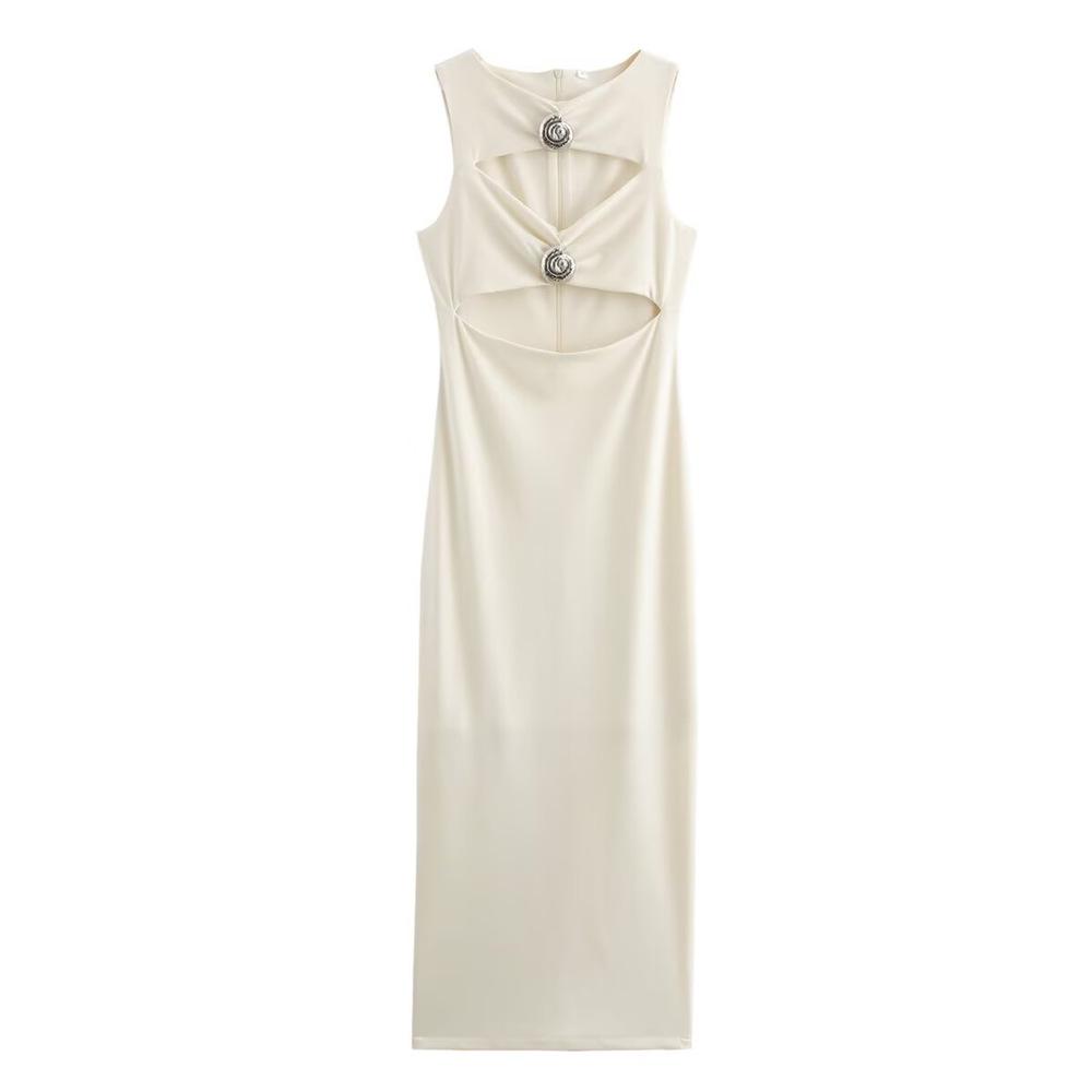 

2024 Autumn/Winter Women s Long Dress with Animal Design Small белый