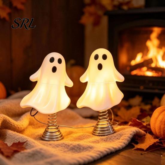 Versatile Lighted Ornament for Parties Cute Ghost LED Decorative Light, Christmas Tree Topper Light with Warm Soft Desktop Night Halloween Party Glow,