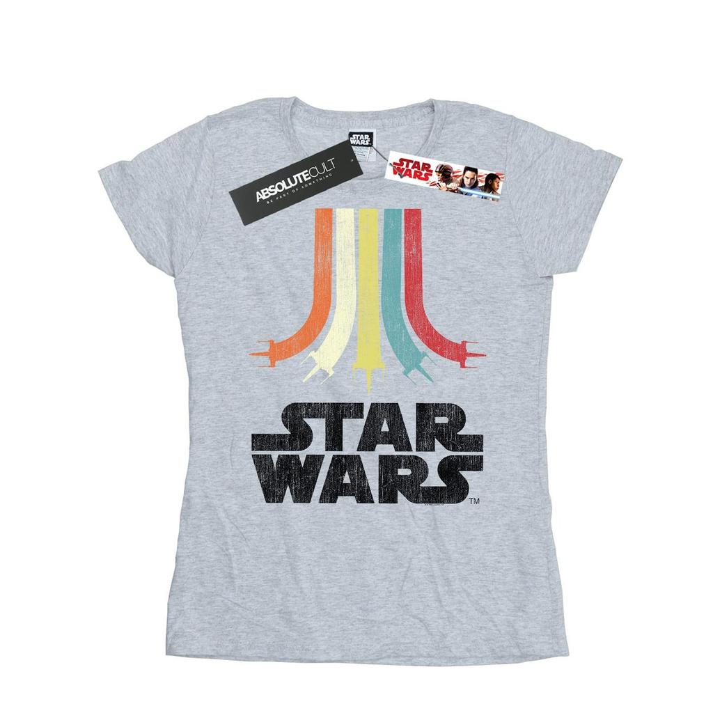 STAR WARS Dámské retro bavlněné tričko s duhovým vzorem