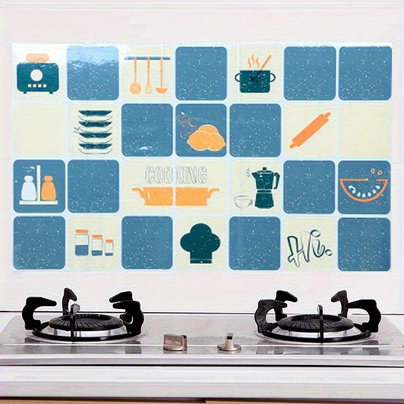 5pcs Self-Adhesive Oil-Proof Stickers for Kitchen High-Temperature Resistant Tile Wall Stickers Oil-Proof Waterproof for Stove