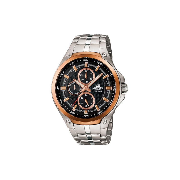 CASIO Men EDIFICE Black Watch EF-326D-1A EF-326D-1A Rose Gold Watch Dial