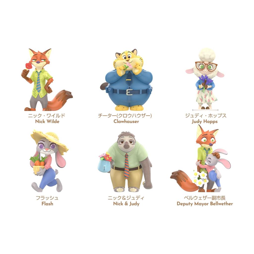 TOP TOY Disney Zootopia Judy Nick Flower Language Series Box of Gachapon Blind Box Figures Soft Vinyl PVC Premium Toys Birthday Present Christmas Gift