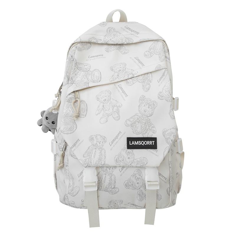24 New cartoon printed large-capacity junior high school students' male and female school bags, fashionable casual backpacks