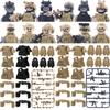 Promotions! 6Pcs Military Ghost Commando Army Soldiers Model Action Figure Blocks Construction Building Bricks Toys For Children