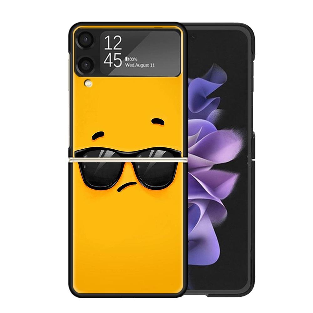 Funny Face Cute Cases For Samsung Galaxy Z Flip 4 5 6 7 3 Z Flip7 Flip6 Flip4 Flip5 Flip3 5G Hard Shockproof Fundas Cover Galaxy