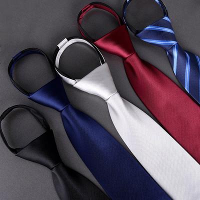 8Cm Pull Tie Kleid Lazy Tie Herren Kleidung Zubehör Gestreiften Anzug Business Krawatte