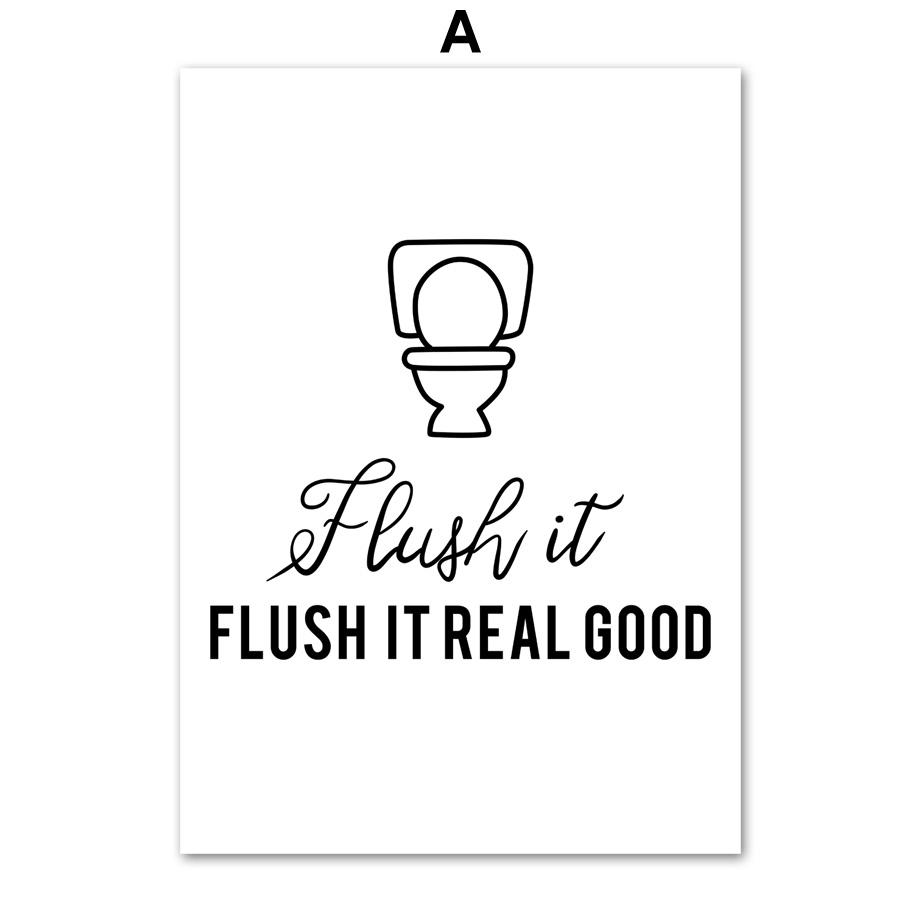 Funny Quote Toaletní papír Kartáček Zuby Vana Nástěnné umění Malba na plátno Severské plakáty a tisky Nástěnné obrazy pro výzdobu koupelny