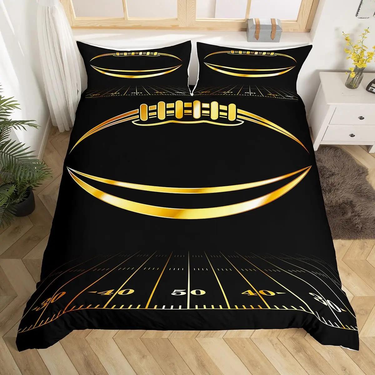 

Comforter American Football Rugby Bedding For Boys Girls Kids Teens Ball Sports Game Room Decoration Tie Dye Geometric Hexagon Comforter (quilt)-EU Single(135*200cm)3pcs