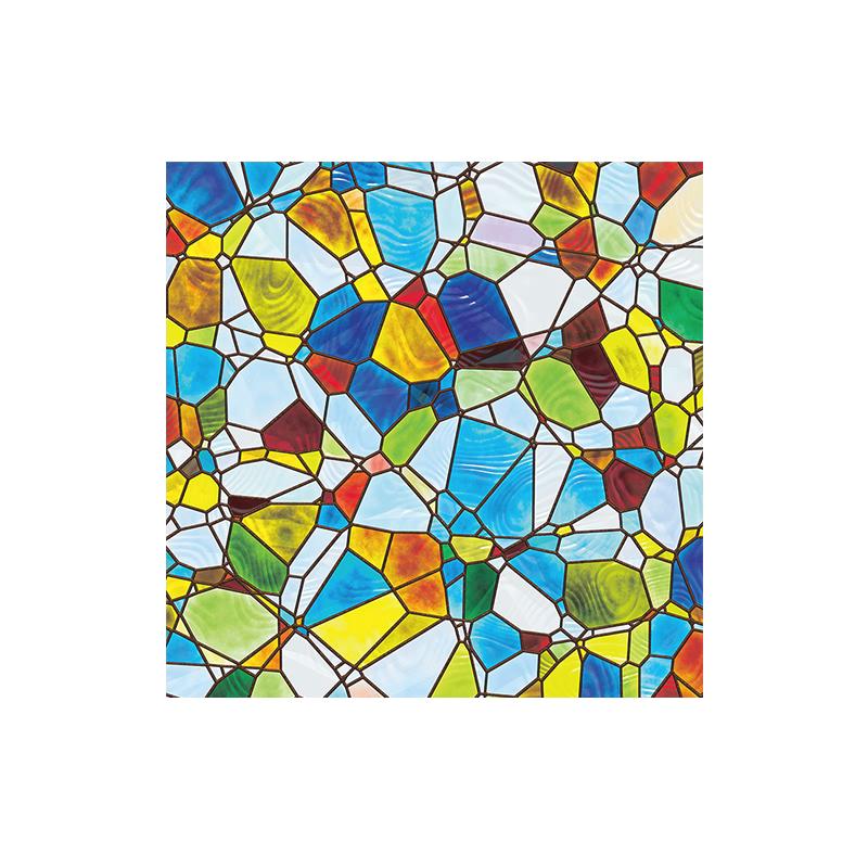 Özelleştirilmiş Avrupa tarzı kilise renkli retro cam çıkartmaları buzlu pencere filmi banyo ışık önleyici pencere çıkartmaları kağıdı