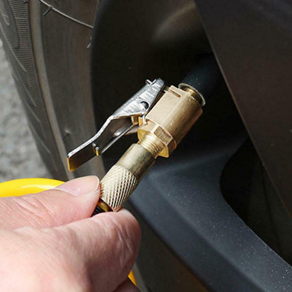 Portable Lock on Air Chuck Mini Air Compressor Tire Inflator Tyre Chuck Hose End 8mm Barb Connector for Auto Hose Repair