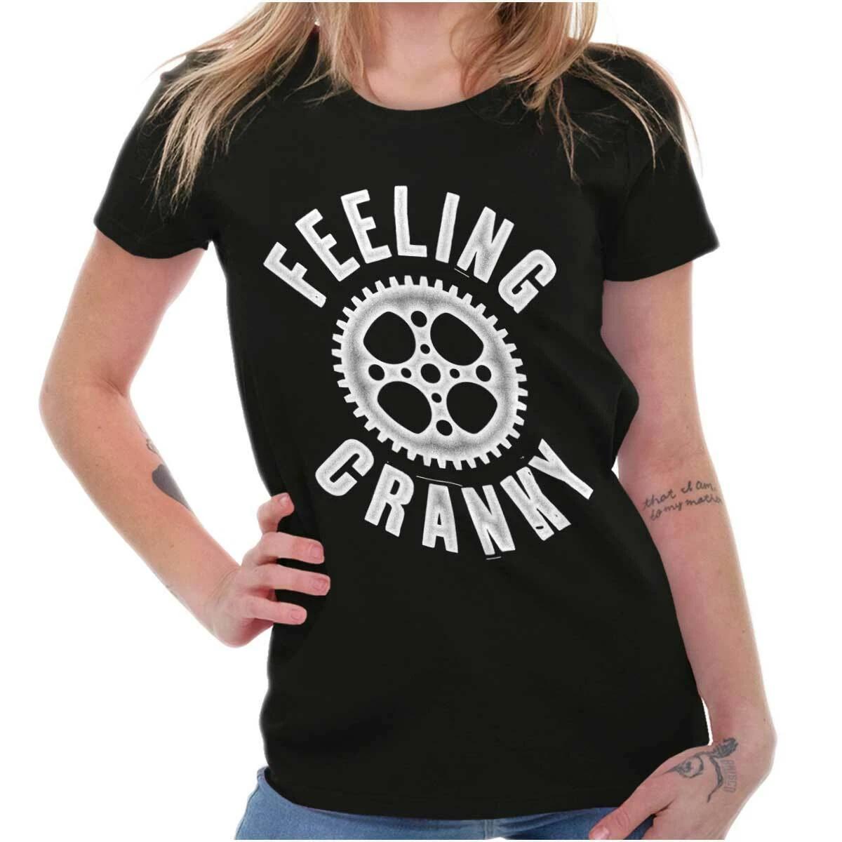 Funny Biker Pun Joke Feeling Cranky Humor Graphic T Shirts for Women T-Shirts XXL