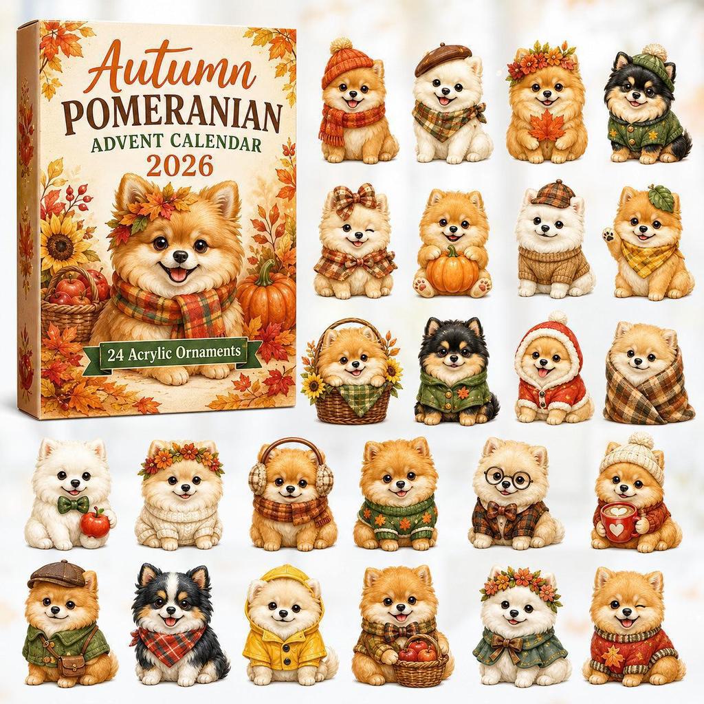 Generic Dog Christmas Advent Calendar 24 Days Cute Puppy Figurine Countdown Blind Box Holiday Home Desktop Decoration Gift