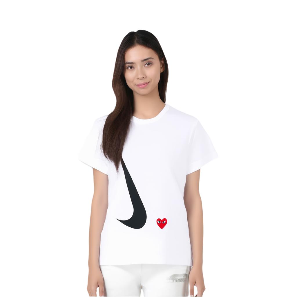 Nike Womens X Comme Des Garçons PLAY T-Shirt White Women Tops AE-T401-051-1