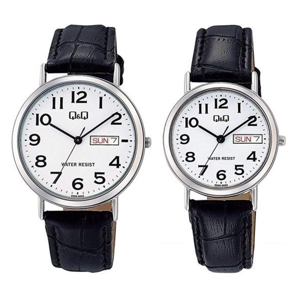 Citizen Q&Q Pair Watch Waterproof Black for Men and Women A202A203-304 Wristwatch