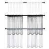 1Pc Cafe DIY Window Drapes Net Voile Weave Tier Tulle Kitchen Polyester Short Sheer Curtains